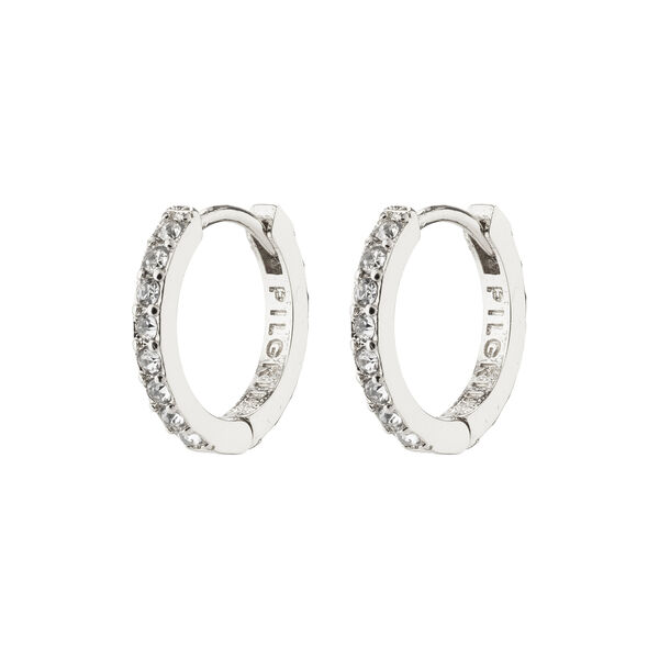 EBNA small crystal hoops, silver-plated, Pilgrim