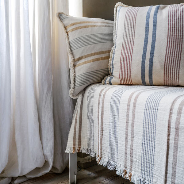 Iris Throw, blue/rusty red, ELVANG