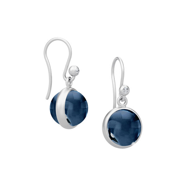 Prime Earrings, silver/sapphire blue, Julie Sandlau
