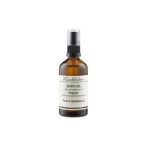 Organic Bodyoil, rose & sandelwood, Munkholm