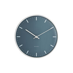 City Hall Wall clock Medium, blue, Arne Jacobsen Clocks