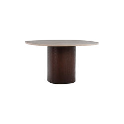 Ovata Dining Table, Jura Grey limestone/dark brown oak, Wendelbo