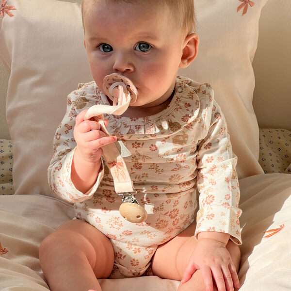 Embroidered Pacifier Holder, bows, Cam Cam Copenhagen