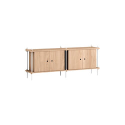 Shelving Sideboard, oak/white, MOEBE