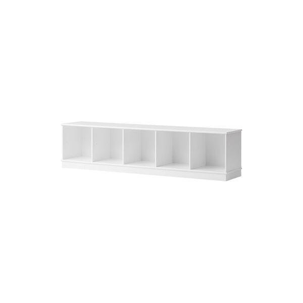 Wood Shelving Unit 5x1 Horizontal with Base, Oliver Furniture