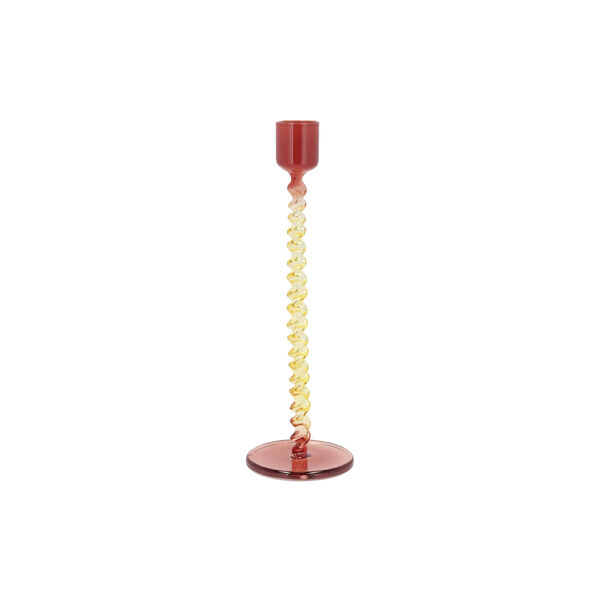 Styles Glass Candlestick, red/yellow Styles Glass Candlestick, red/yellow, Villa Collection