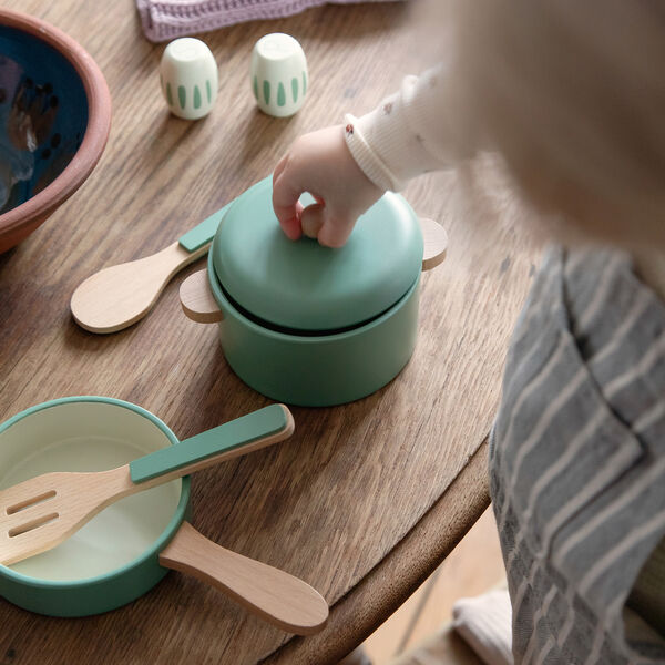 Kitchen Pot and Pan Set, sage green, Sebra