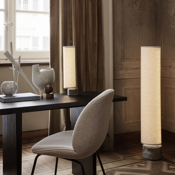 Unbound Table Lamp, grey marble/canvas, GUBI