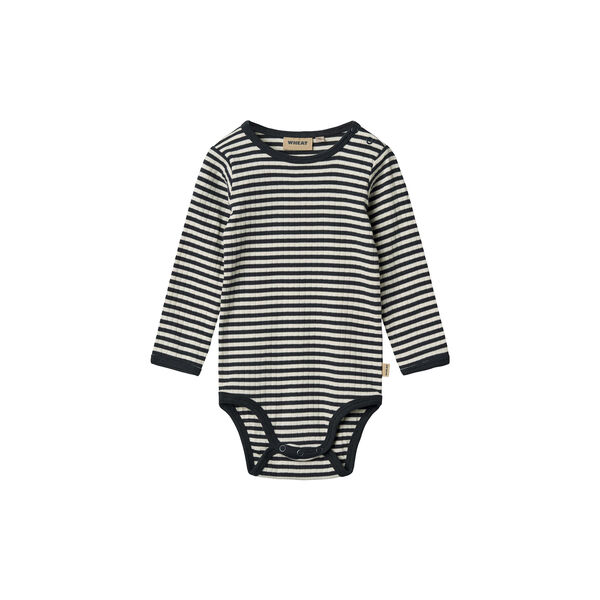 Body L/S Berti, navy rib stripe, Wheat