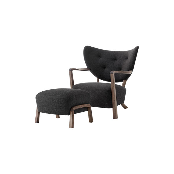 Wulff ATD2 Lounge Chair and ATD3 Pouf, hallingdal 376/oiled walnut, &Tradition