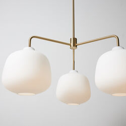 Holborn 3 Chandelier, brass, Rubn