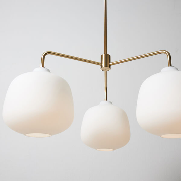 Holborn 3 Chandelier, brass, Rubn