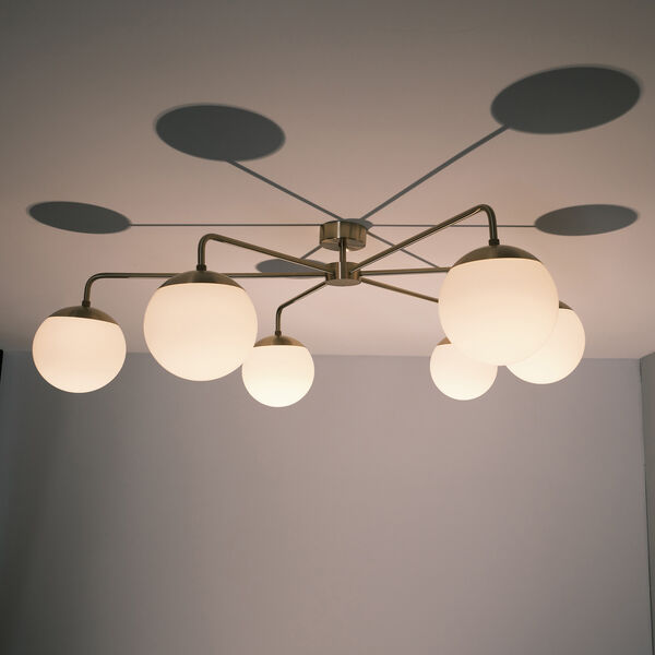 Lord Asymmetric Ceiling, brass/opal, Rubn