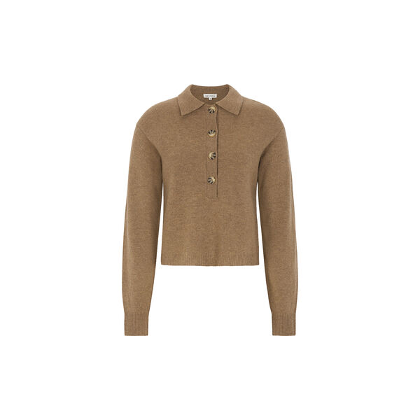 ESJutta Knit Polo, brown ESJutta Knit Polo, brown, esmé studios