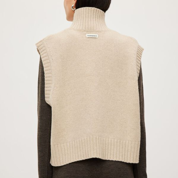 Wool Knit Vest Chamonix, fossil melange, Rethinkit