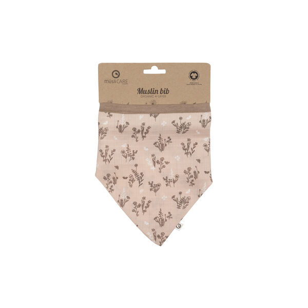 FLORA Muslin Bib 2-pack, nightingale/balsam cream/walnut, Müsli by Green Cotton