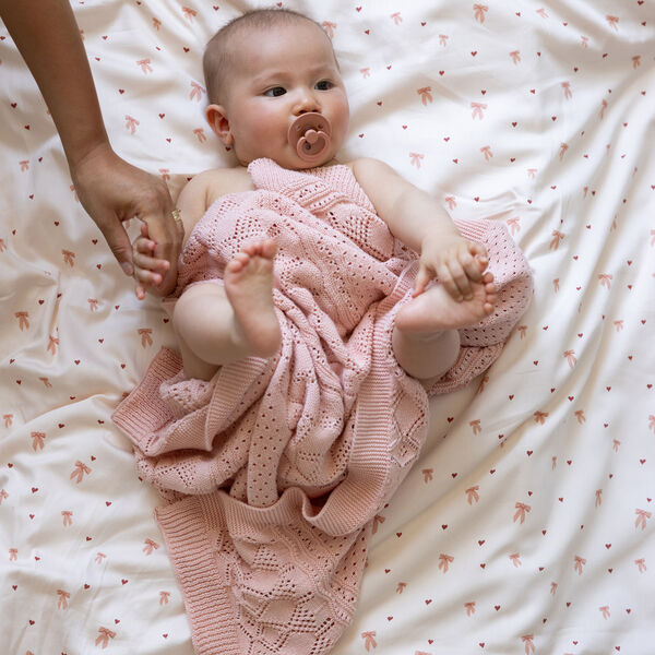 Pointelle Baby Knit Throw, sorbet, Cam Cam Copenhagen