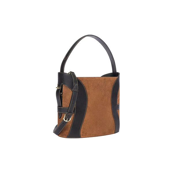 Deborah Suede Hobo Bag M, oat beige, Aigner