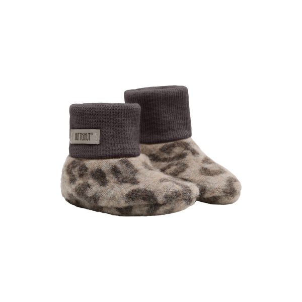 Footies Wool Fleece 2-layer, camel melange, HUTTEliHUT