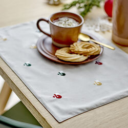 Placemat Christmas Hearts Embroidery 2 pcs, red, S&ouml;dahl
