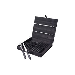Old Farmer Black Cutlery Box 12 parts, Gense