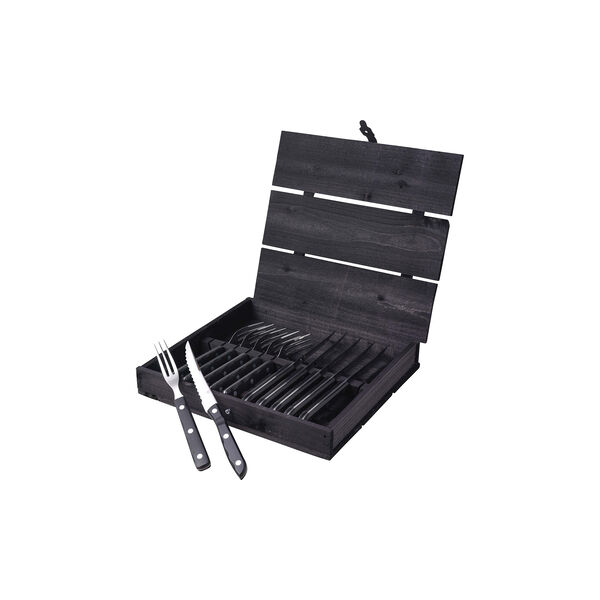 Old Farmer Black Cutlery Box 12 parts, Gense