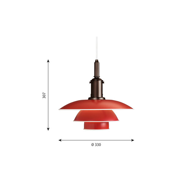 PH 3½-3 Pendant, red PH 3½-3 Pendant, red, Louis Poulsen