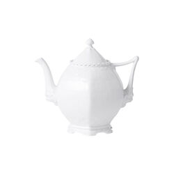 White Fluted Full Lace Teapot, Royal Copenhagen