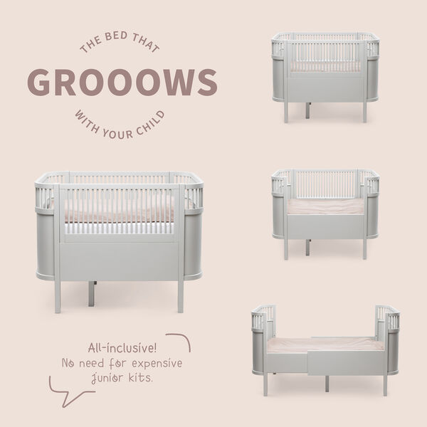 Sebra Bed Baby & Jr., stone, Sebra