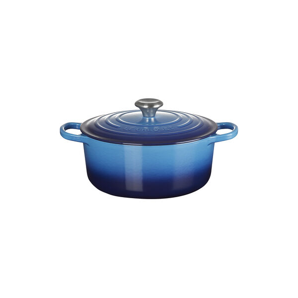 Signature round cast iron pot &Oslash; 26 cm, azure blue, Le Creuset
