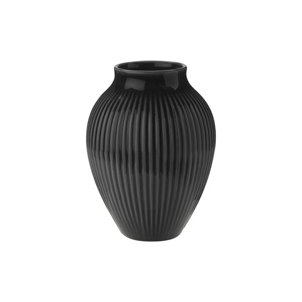 Knabstrup vase ripple, black, Knabstrup Keramik