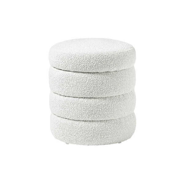 Alto Stool with Storage Space, boucl&eacute; off white, Westwing Collection