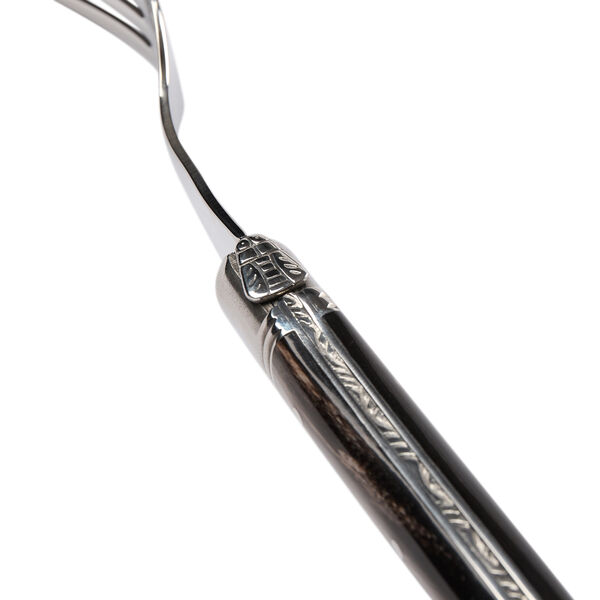 Steak Fork, black horn structure Steak Fork, black horn structure, Laguiole Tradition