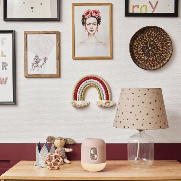 Glowie Bluetooth speaker and lamp, dusty rose, Kreafunk