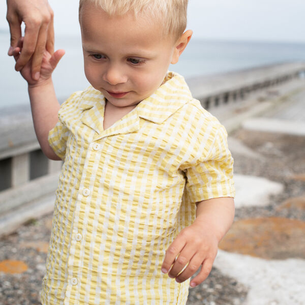 Short Sleeve Shirt, lemon checks, Serendipity