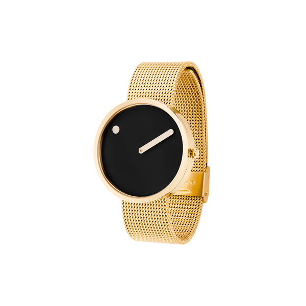 PICTO Wrist Watch, black/gold/matt gold, Picto
