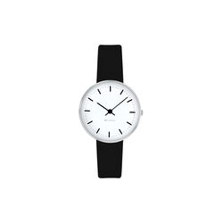 City Hall Wrist Watch, white/steel/black, Arne Jacobsen Watches