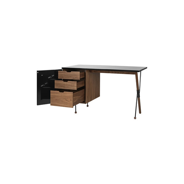 62 Desk, walnut/black, GUBI