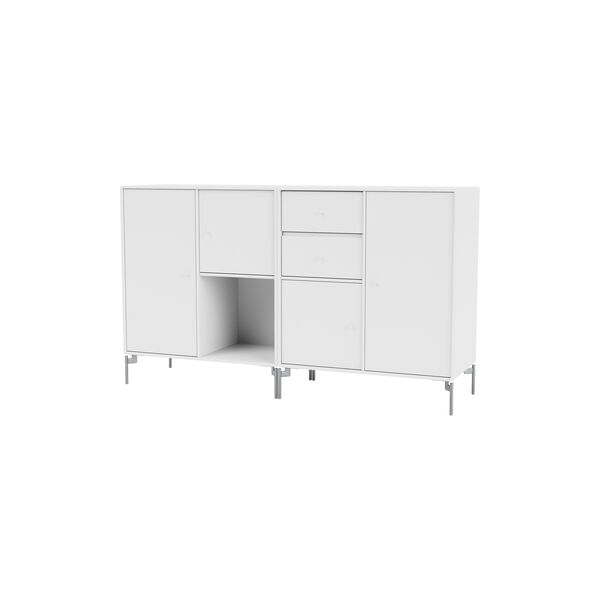 COUPLE Sideboard with Chrome Legs, 38 snow, Montana Furniture