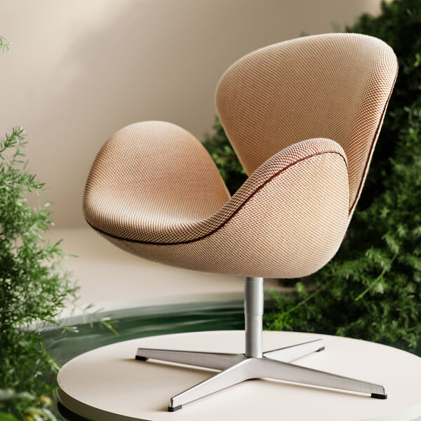 Swan™ 3320 Lounge Chair with Piping Choice 2024, creme/brown 0428/chestnut Swan™ 3320 Lounge Chair with Piping Choice 2024, creme/brown 0428/chestnut, Fritz Hansen