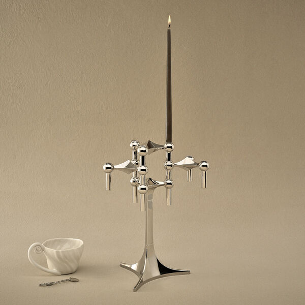 STOFF Nagel Candleholder 3 pcs, chrome, STOFF Nagel
