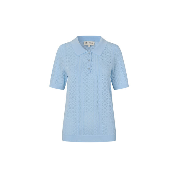 AlaiaLL Polo Knit S/S, light blue, Lollys Laundry
