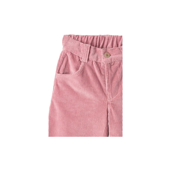 Corduroy Pant w. Wide Leg & Embroirdey, rose comb., Copenhagen Colors Organics