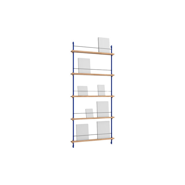 Magazine Shelving Tall, oak/deep blue, MOEBE