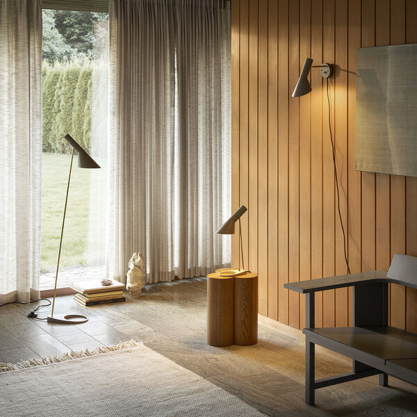 AJ Floor Lamp, brass/warm grey, Louis Poulsen