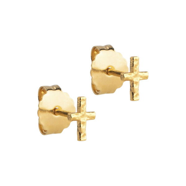 Protective Cross Studs, gold plated Protective Cross Studs, gold plated, ENAMEL Copenhagen