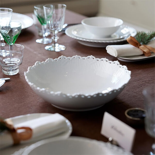 White Fluted Full Lace Bowl, Royal Copenhagen