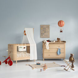 Wood Nursery Dresser 3 Drawers, oak, Oliver Furniture