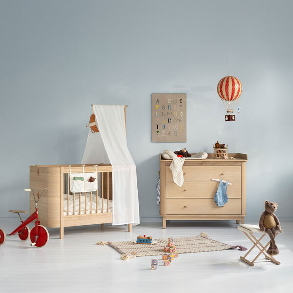 Wood Nursery Dresser 3 Drawers, oak Wood Nursery Dresser 3 Drawers, oak, Oliver Furniture