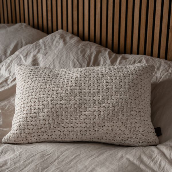 Knitted Cushion Mauntain, beige melange Knitted Cushion Mauntain, beige melange, By LOHN